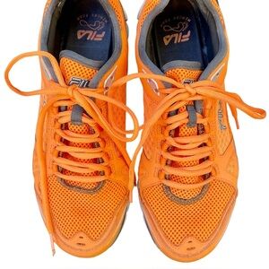 Men’s Orange Fila Memory Foam Sneakers Size 10M